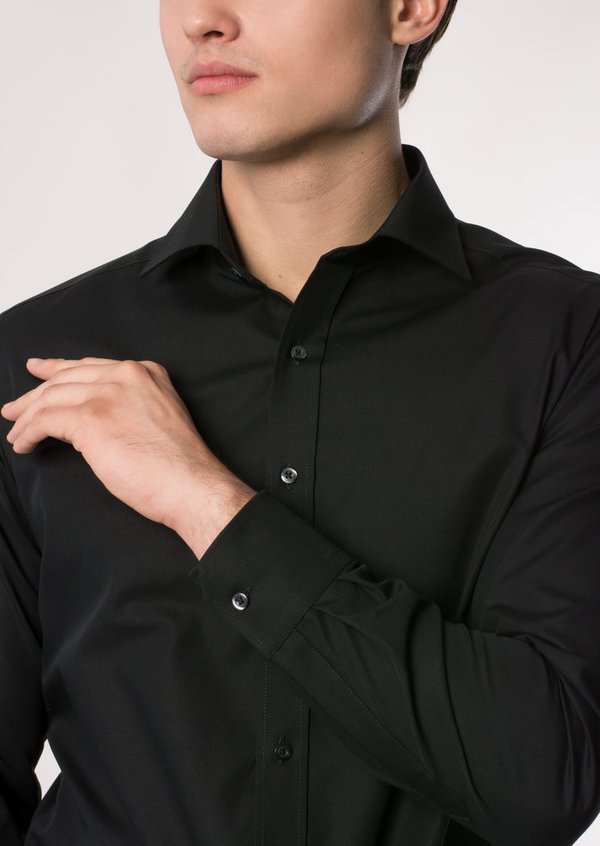 Men`s Shirt, Eterna Swiss Cotton, Modern Fit, black, 1100/39 X177 65