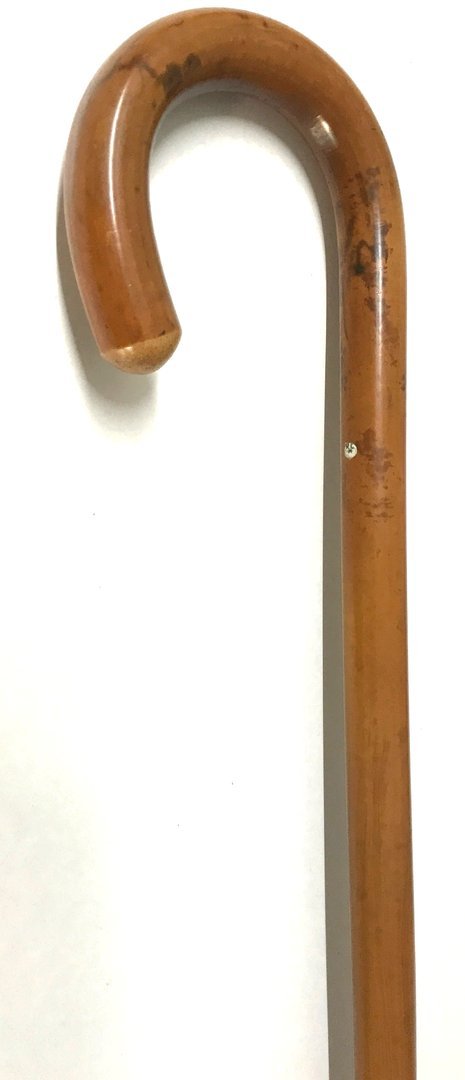 Gehstock aus gebogenem Malacca-Rohr, wertvoll und selten 800819