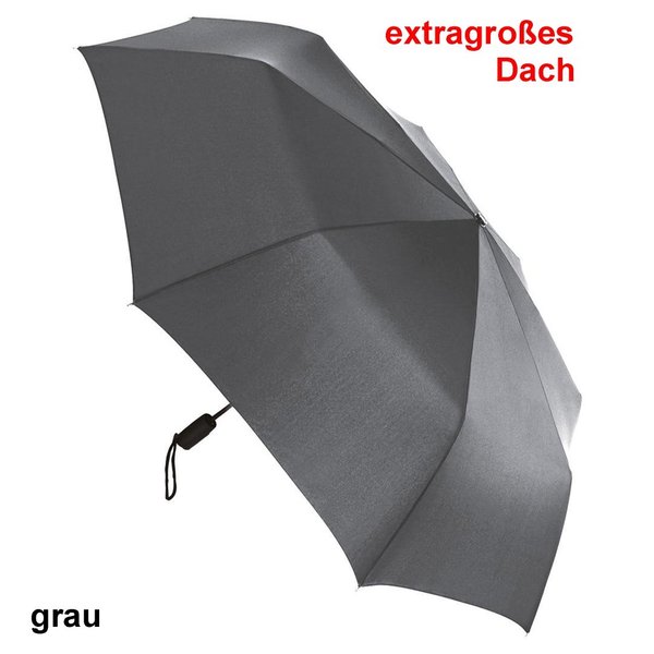 Pocket umbrella with giant roof, with automatic opening and closing, grey,  400514
