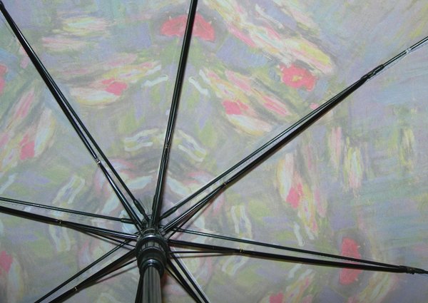 Automatic stick umbrella with motifs by the impressionist Claude Monet. 100229