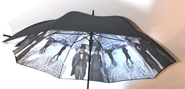 2 layers fabric automatic stick umbrella, Design Gustave Caillebotte, 1003222