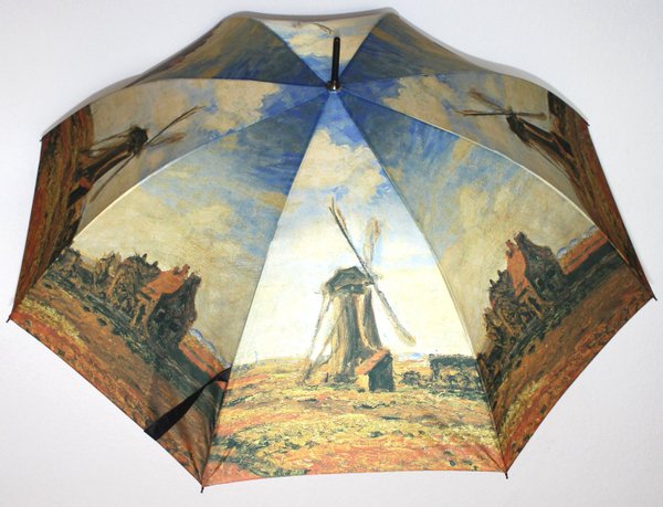 Stick umbrella with Monet motif made of traditional quality with modern components. 104319