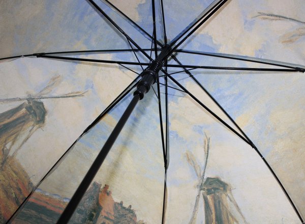 Stick umbrella with Monet motif made of traditional quality with modern components. 104319