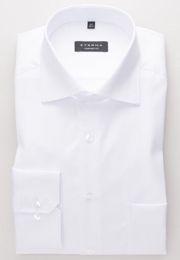 Cover Shirt, blickdichter Baumwoll Twill, Eterna, weiß, Comfort Fit 8817/00 E19K 65