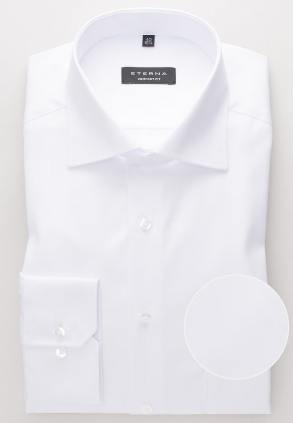 Cover Shirt, blickdichter Baumwoll Twill, Eterna, weiß, Comfort Fit 8817/00 E19K 65