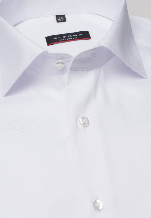 Cover Shirt, blickdichter Baumwoll Twill, Eterna, weiß, Modern Fit 8817/00 X18K 65