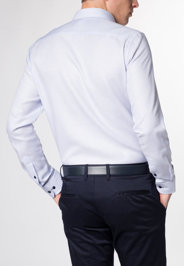 Slim-Fit-Hemd, Eterna Swiss Cotton, Strukturstoff, hellblau