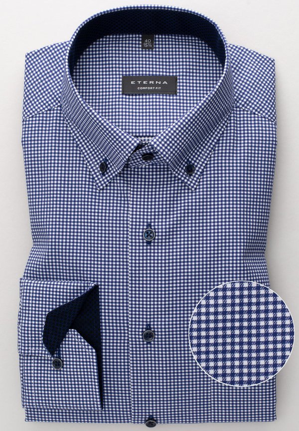 Men's shirt Eterna easy-care 100% cotton, navy-blue  8913/16 E146 65