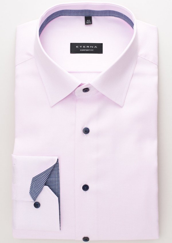 Hemd, Eterna, pflegeleichte Baumwolle, Comfort Fit, Struktur Twill, rosa