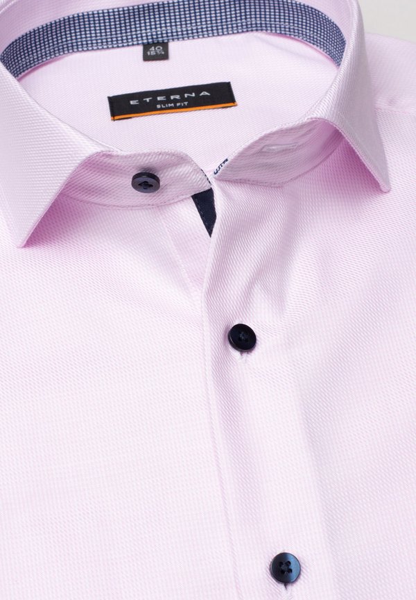 Slim-Fit-Hemd, Eterna Swiss Cotton, Strukturstoff, rosa