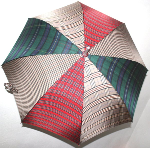 Automatic Stick Umbrella, Patchwork Design